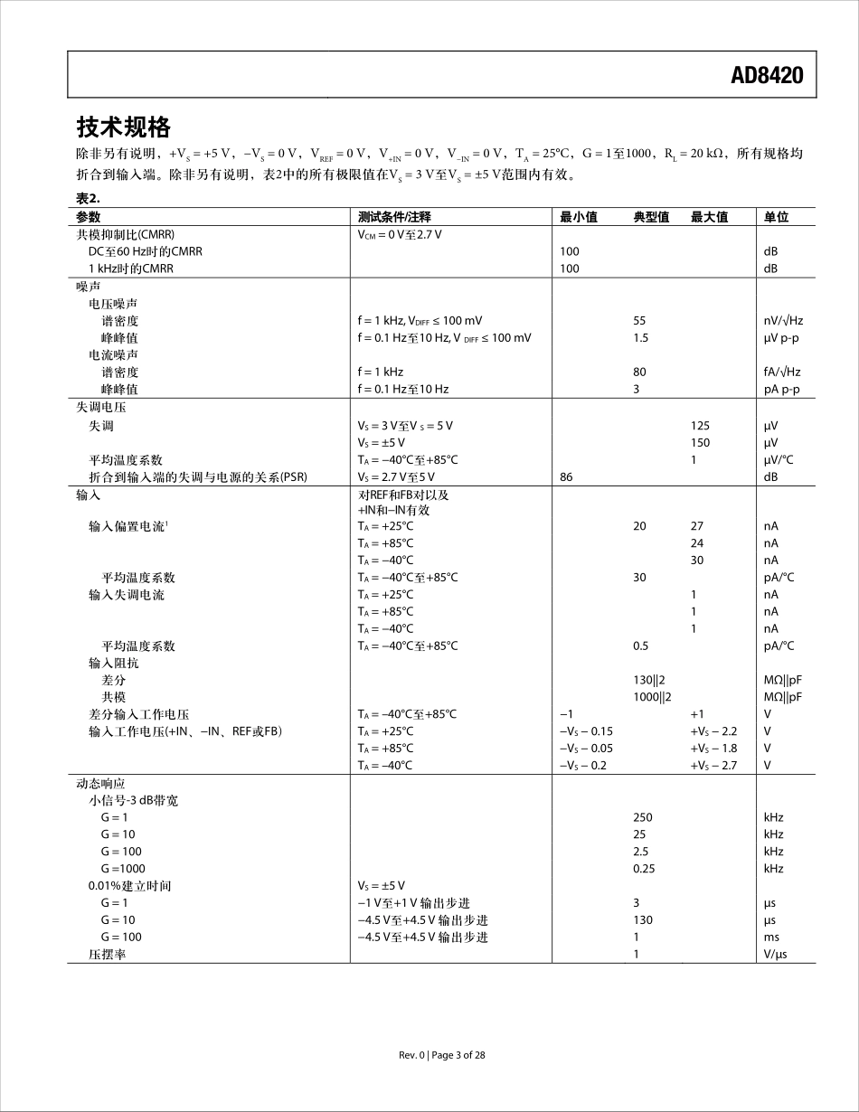 AD8420 中文手册_第3页