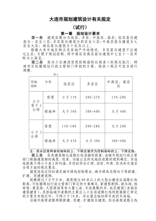 大连规划建筑设计有关规定(试行)