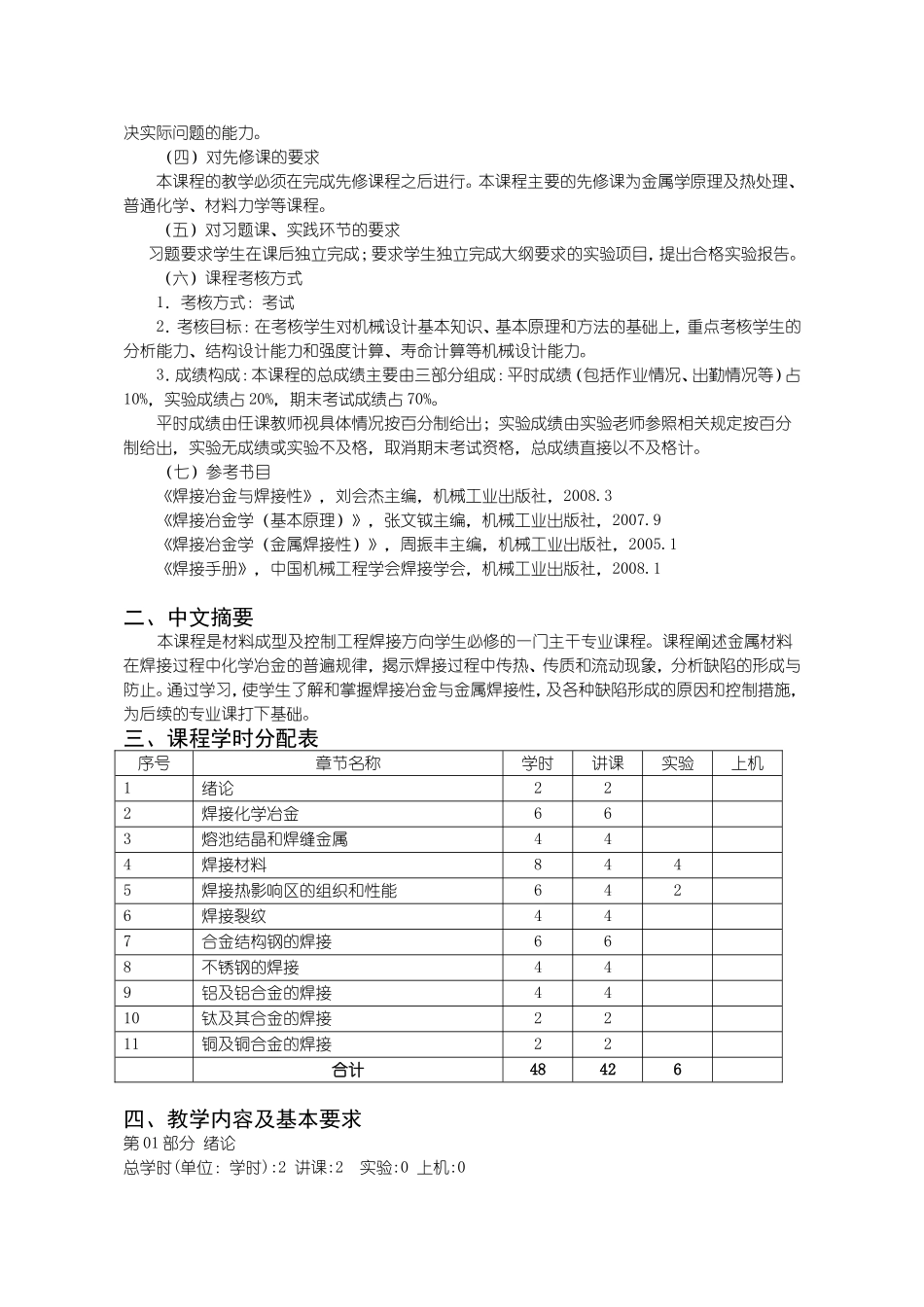 《金属焊接原理与焊接性》课程教学大纲_第2页