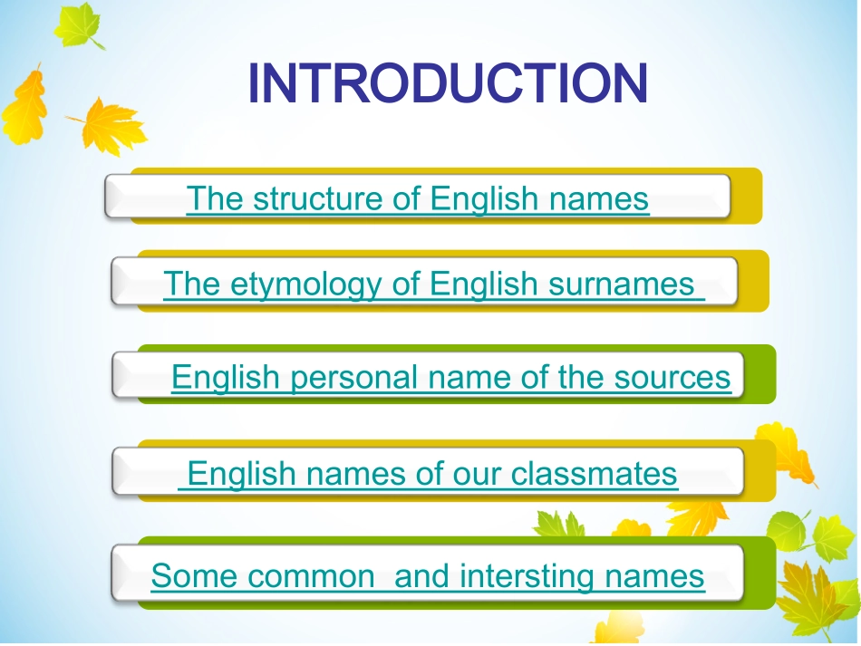 The name of english                         AAU 09English Class3  by the first team_第3页