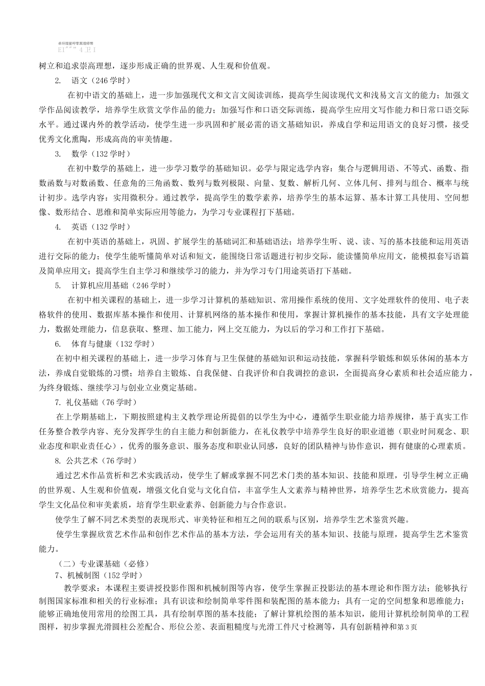 数控技术专业教学计划_第3页
