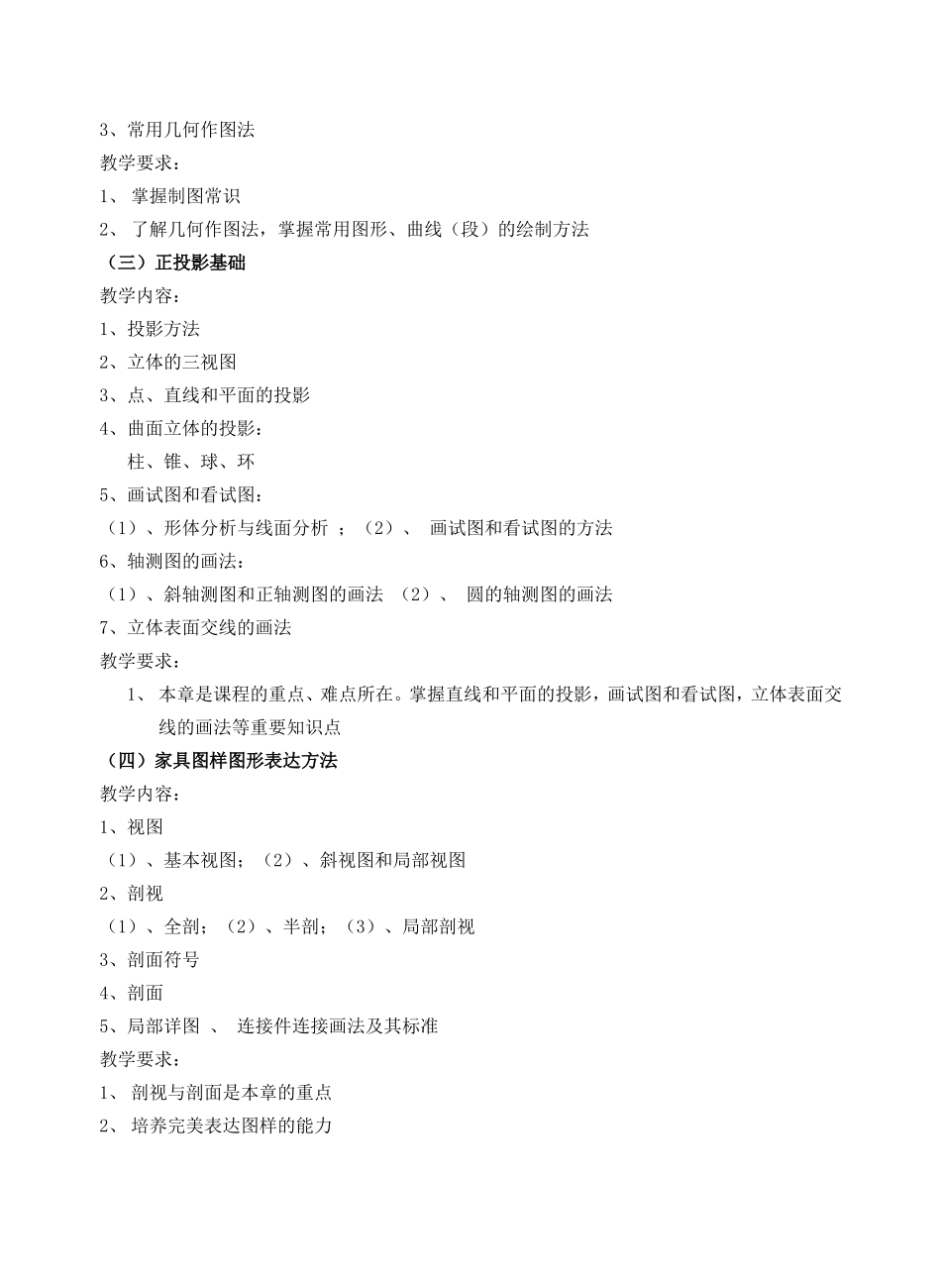《家具制图与透视学》课程教学大纲_第2页