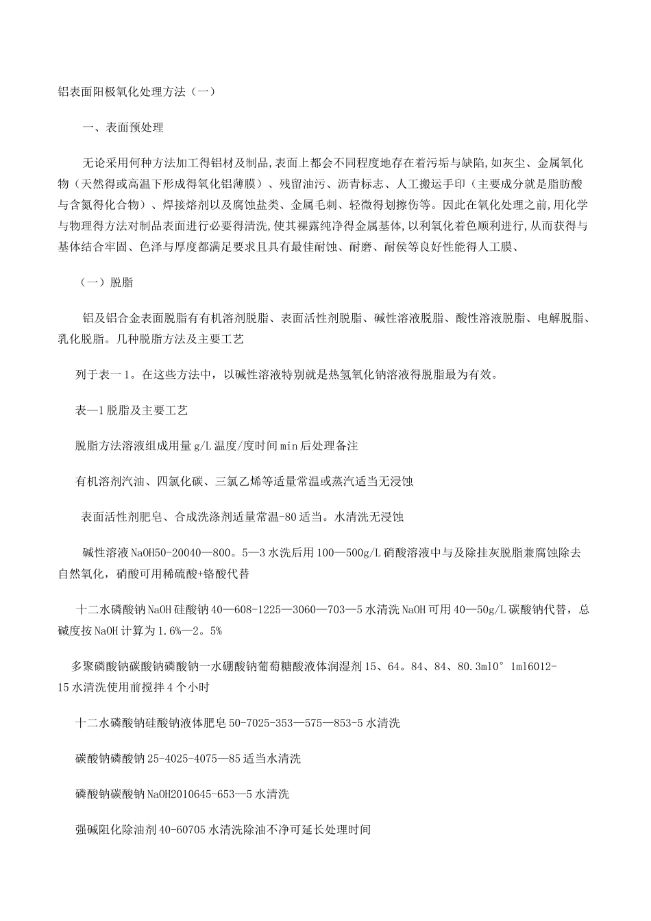铝表面阳极氧化处理方法_第1页
