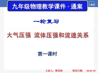 大气压强  流体压强与流速关系