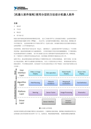 [机器人软件架构]使用分层的方法设计机器人软件