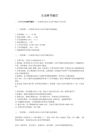 大功率节能灯