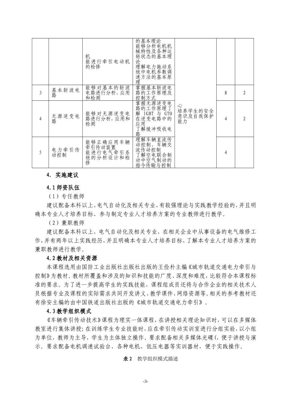《车辆牵引传动技术》课程标准_第3页