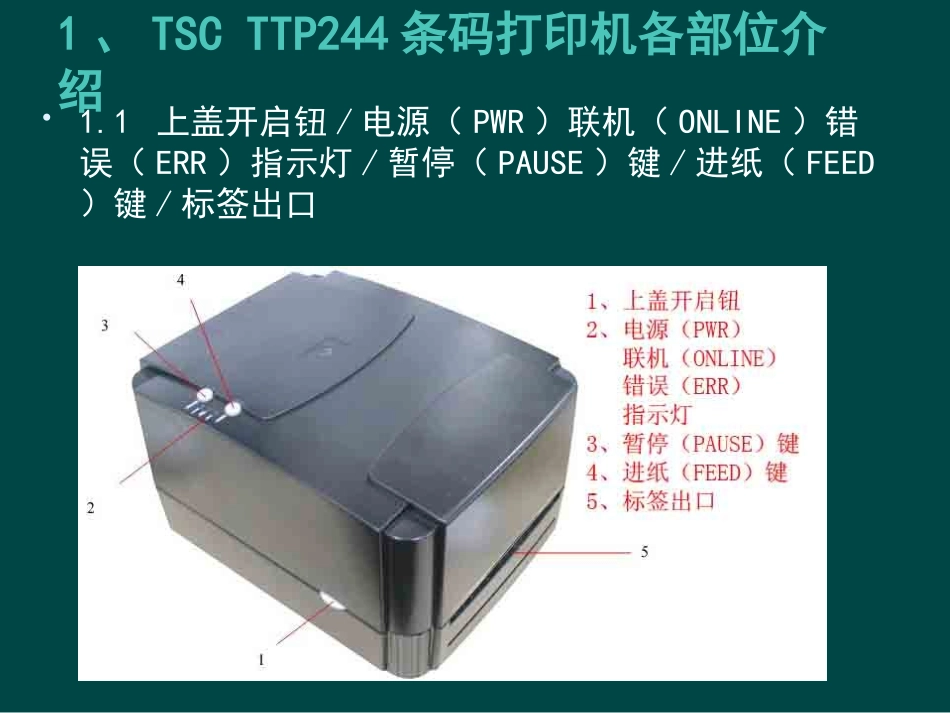 TSC TTP244标签打印机操作手册_第2页