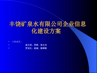 a5矿泉水有限公司企业信息化建设方案+