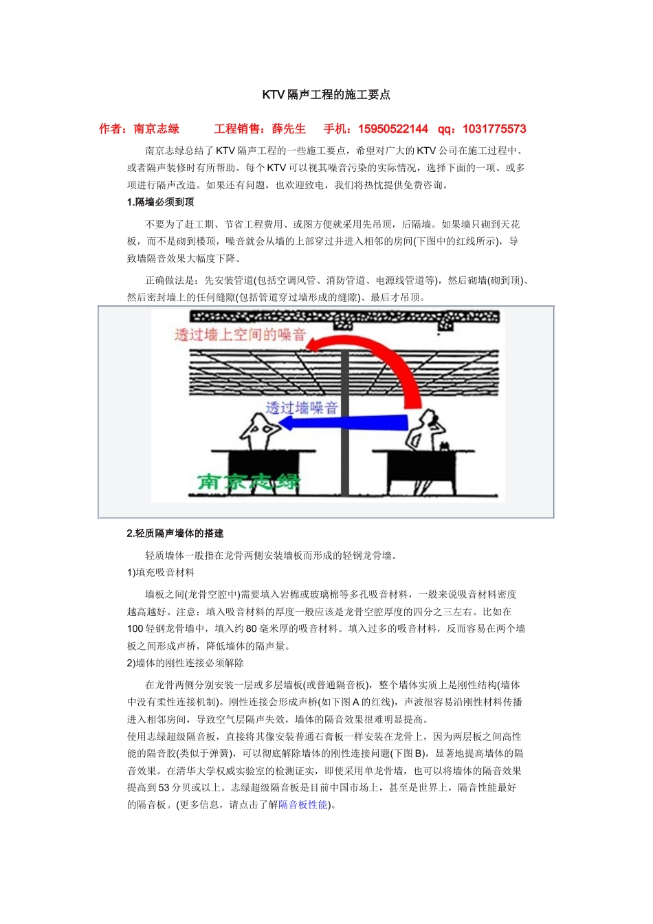 KTV等相关娱乐场所声学施工基本要点_第1页
