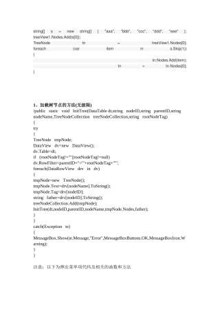 TreeView_树节点添加_删除的操作方法(递归调用显示子树)