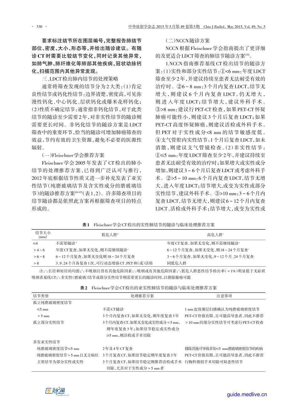 【医脉通-指南】2015+低剂量螺旋CT肺癌筛查专家共识_第3页
