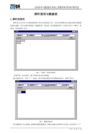 ZXJ10(V10)交换机维护篇 探针使用与数据表
