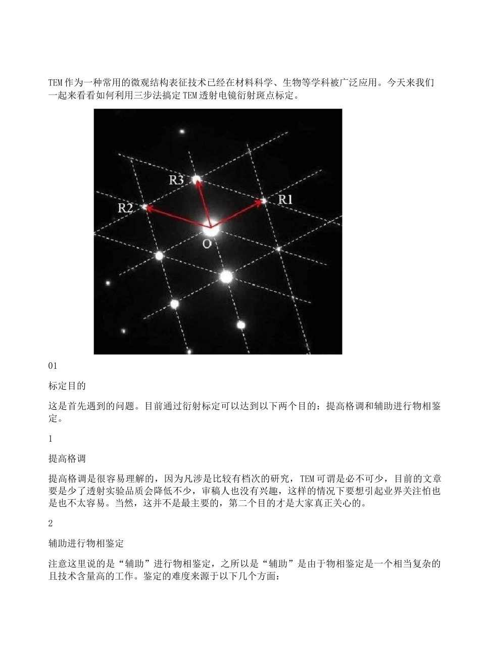 透射电镜TEM衍射斑点标定_第1页
