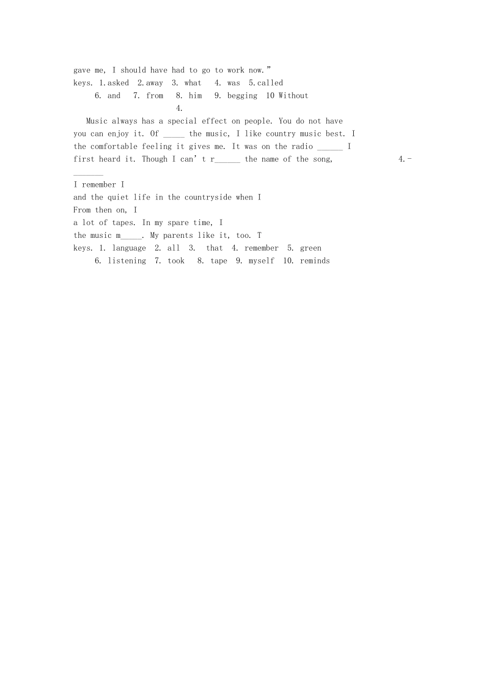 高考英语 短文填词0104 北师大版 _第2页