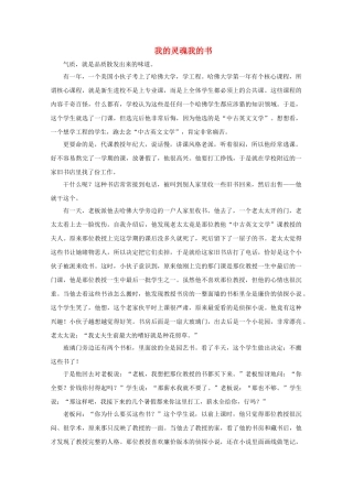 高中语文强档 我的灵魂我的书现代文欣赏与练习 