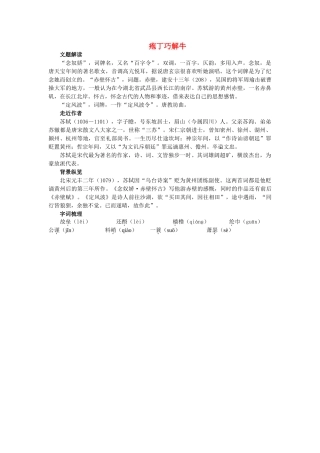 高中语文 庖丁巧解牛6苏轼词两首教案 新人教版必修4 