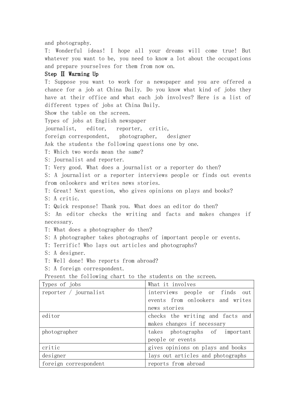 高中英语 Unit4 reading教案 新人教必修5 _第2页