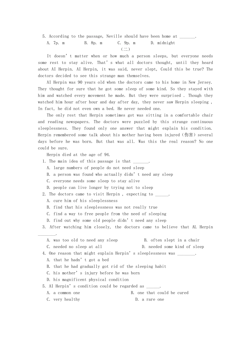 高中英语 期末复习一动词的时态和语态一同步练习 外研版 _第2页