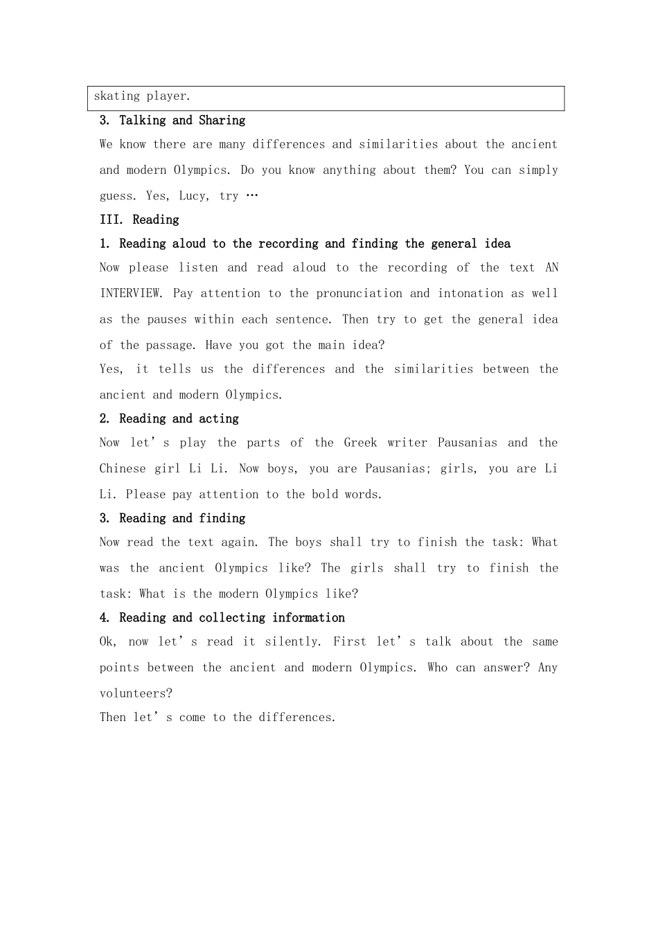 高中英语 Unit2 同步教案 新人教版必修2 _第3页