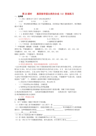 高中生物 基因指导蛋白质的合成4登高练习 