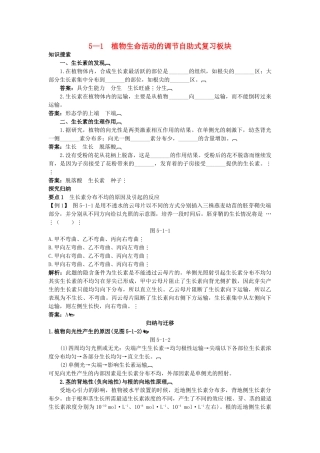 高中生物 51 植物生命活动的调节总复知识搜索与探究归纳 