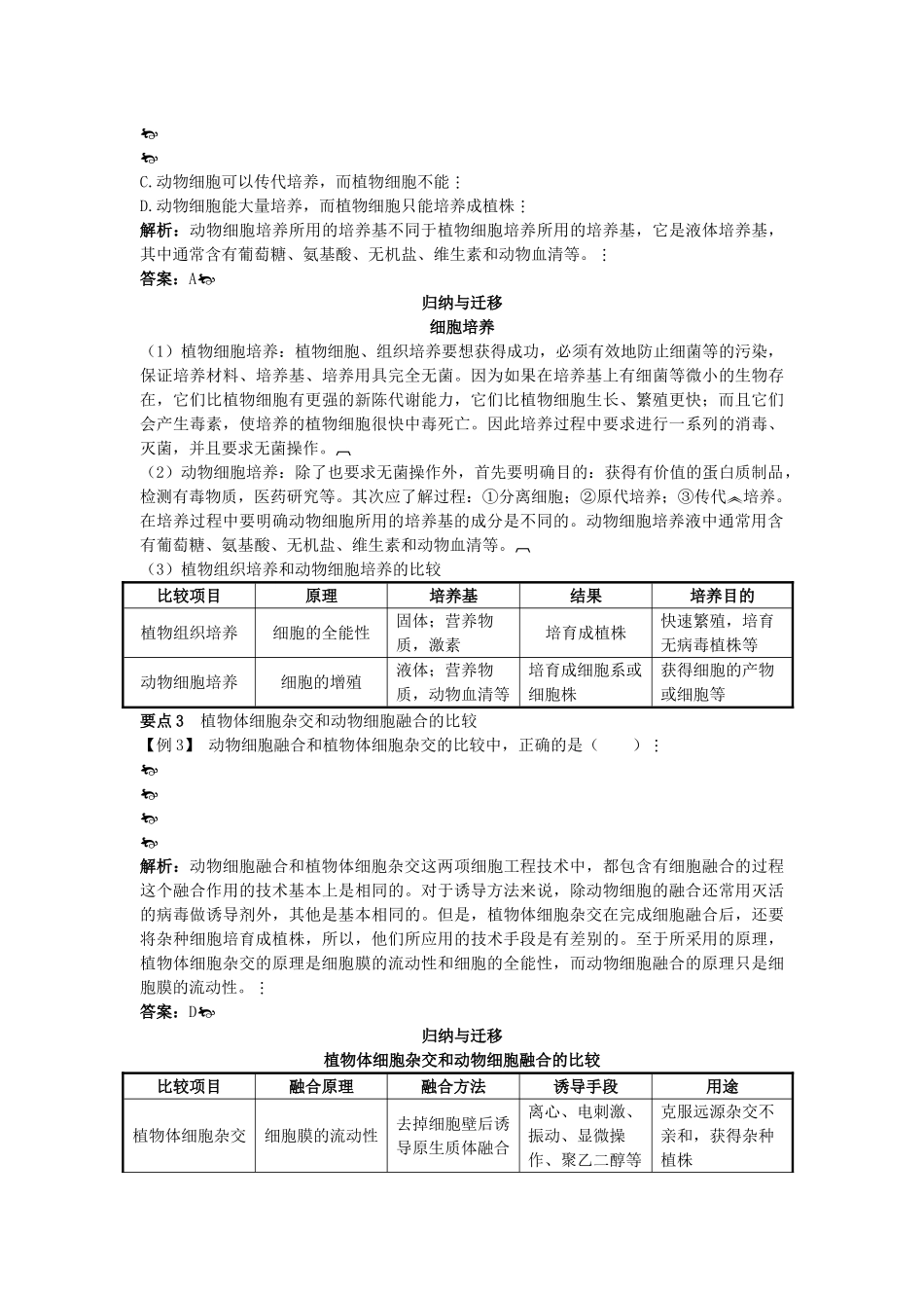 高中生物 25 细胞工程总复知识搜索与探究归纳 _第3页