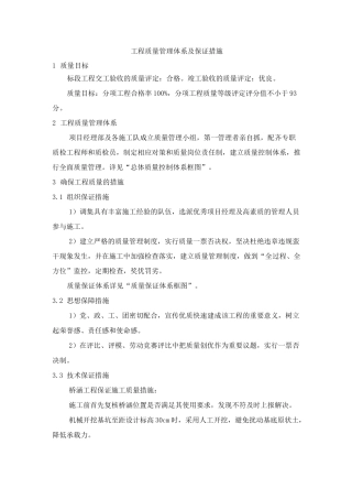 质量管理体系、质量保证措施范文