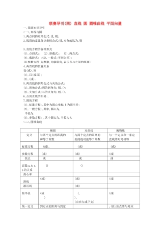 高中数学竞赛联赛导引 直线 圆 圆锥曲线 平面向量 