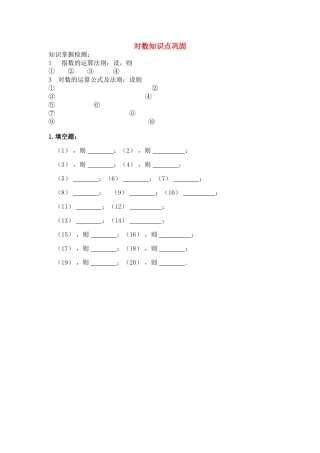 高中数学 对数与指数运算的知识点巩固 新人教A版必修1 