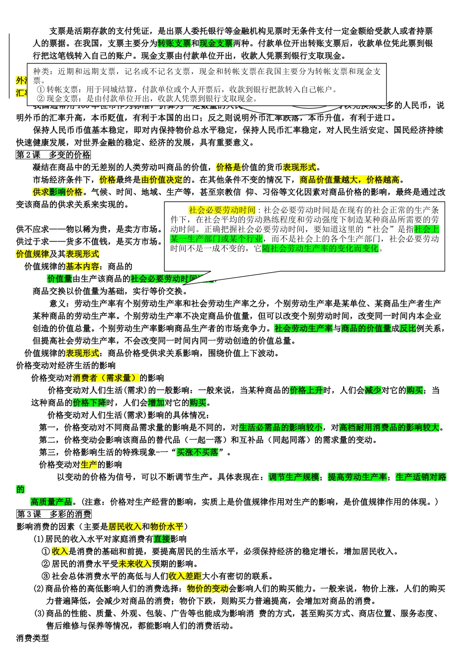 高中政治 经济生活知识点整理 新人教版必修1 _第2页