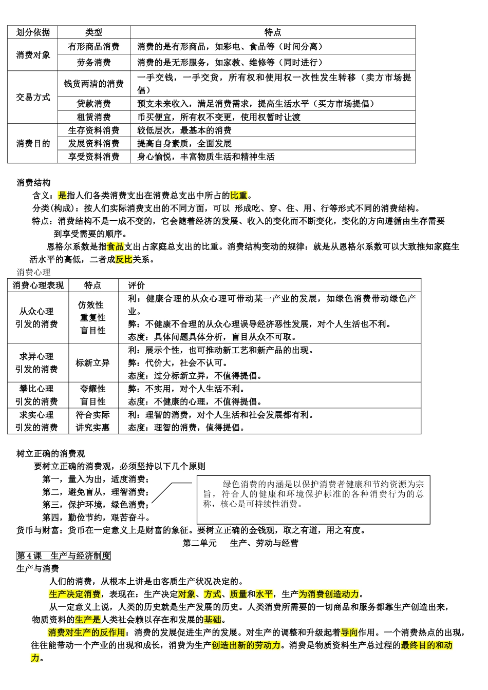 高中政治 经济生活知识点整理 新人教版必修1 _第3页