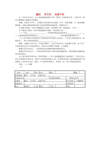 高中化学 量同序不同结果不同学法指导 