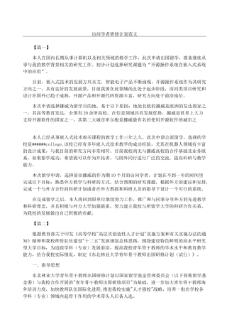 访问学者研修计划