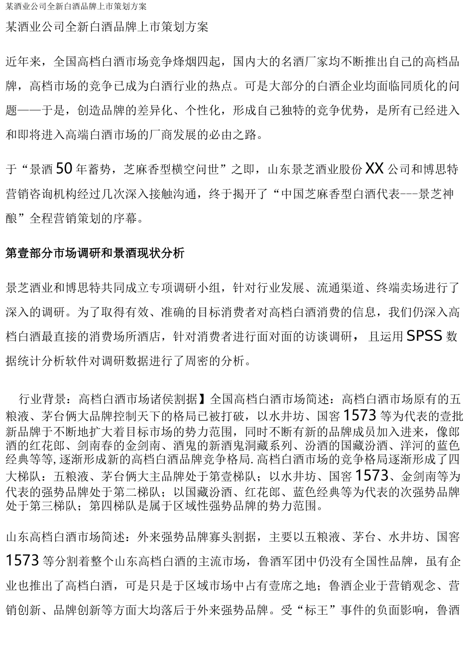 某酒业公司全新白酒品牌上市策划方案方案_第2页