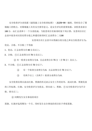 幕墙工程安全检查表范文