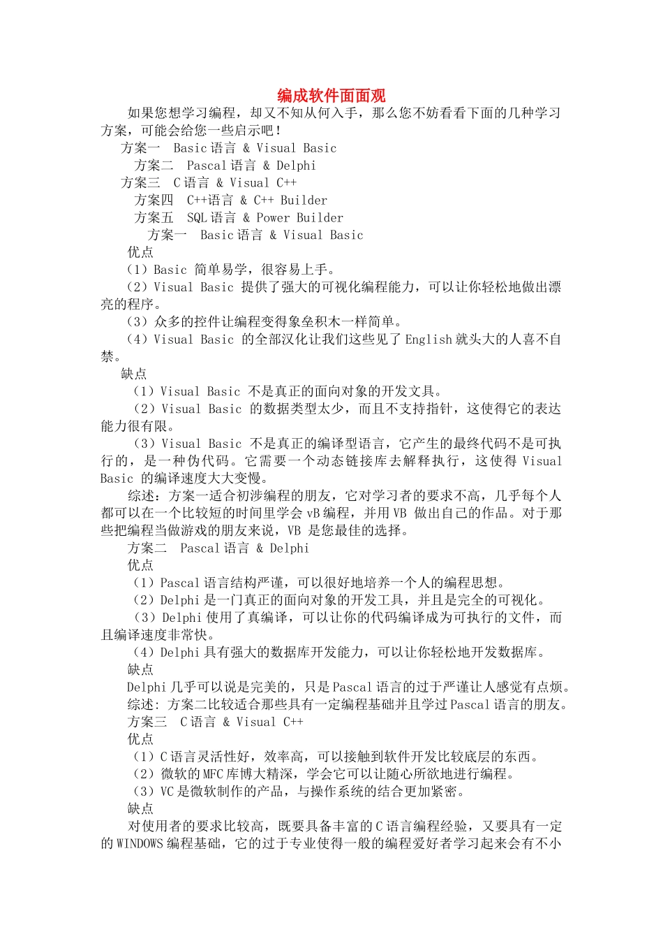 高中信息技术 第三部分 编成软件面面观素材 教科版必修1 _第1页