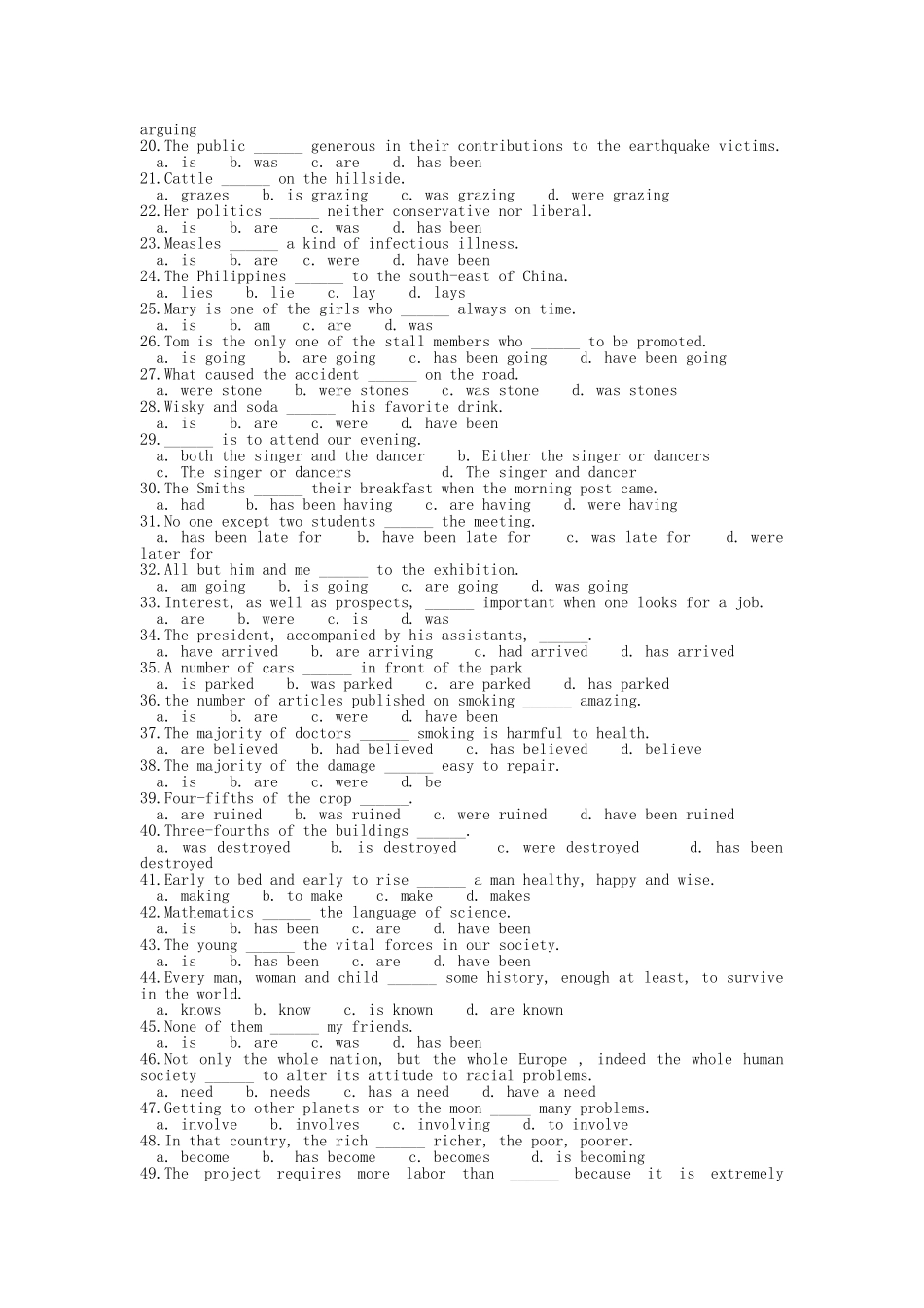 高三英语 复习与训练十五主谓一致 _第3页