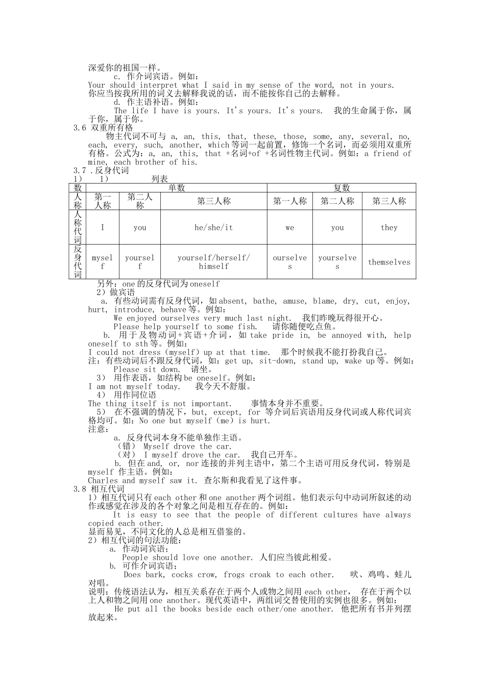 高三英语 复习与训练三代词 _第3页