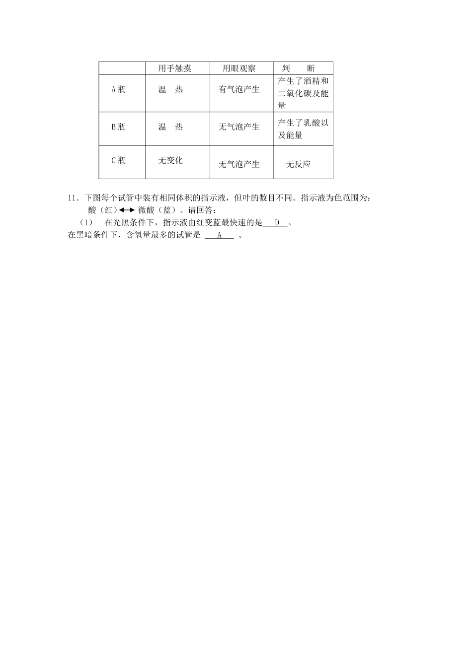 高三生物一轮复习教案27 新陈代谢练习分析 新人教版 _第2页