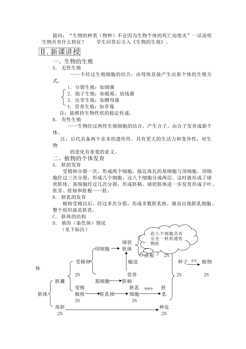 高三生物一轮复习教案26 生物的生殖 新人教版 _第2页