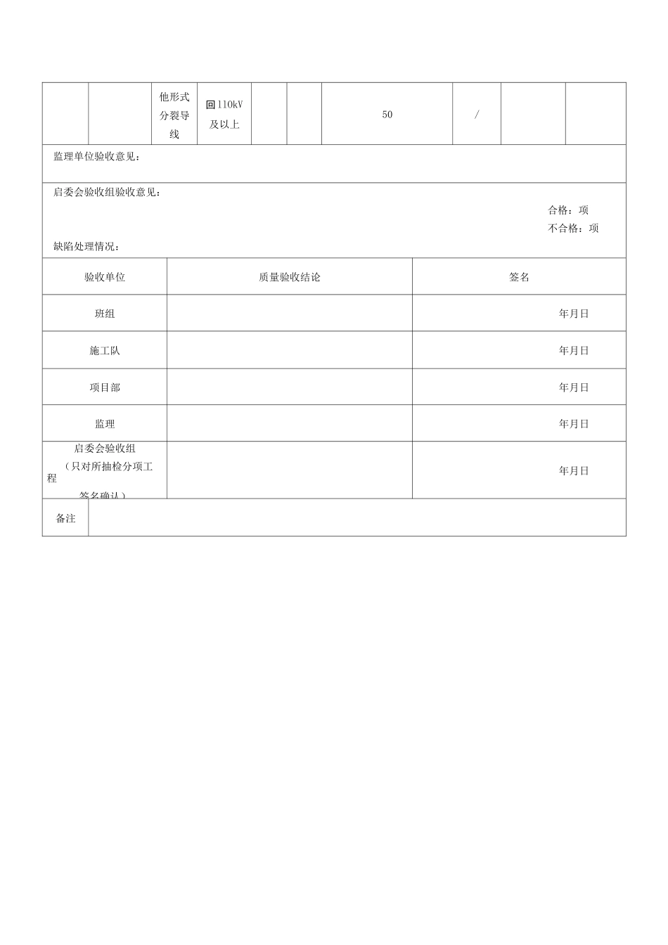 输电线路工程导地线紧线检查记录填表示范_第2页