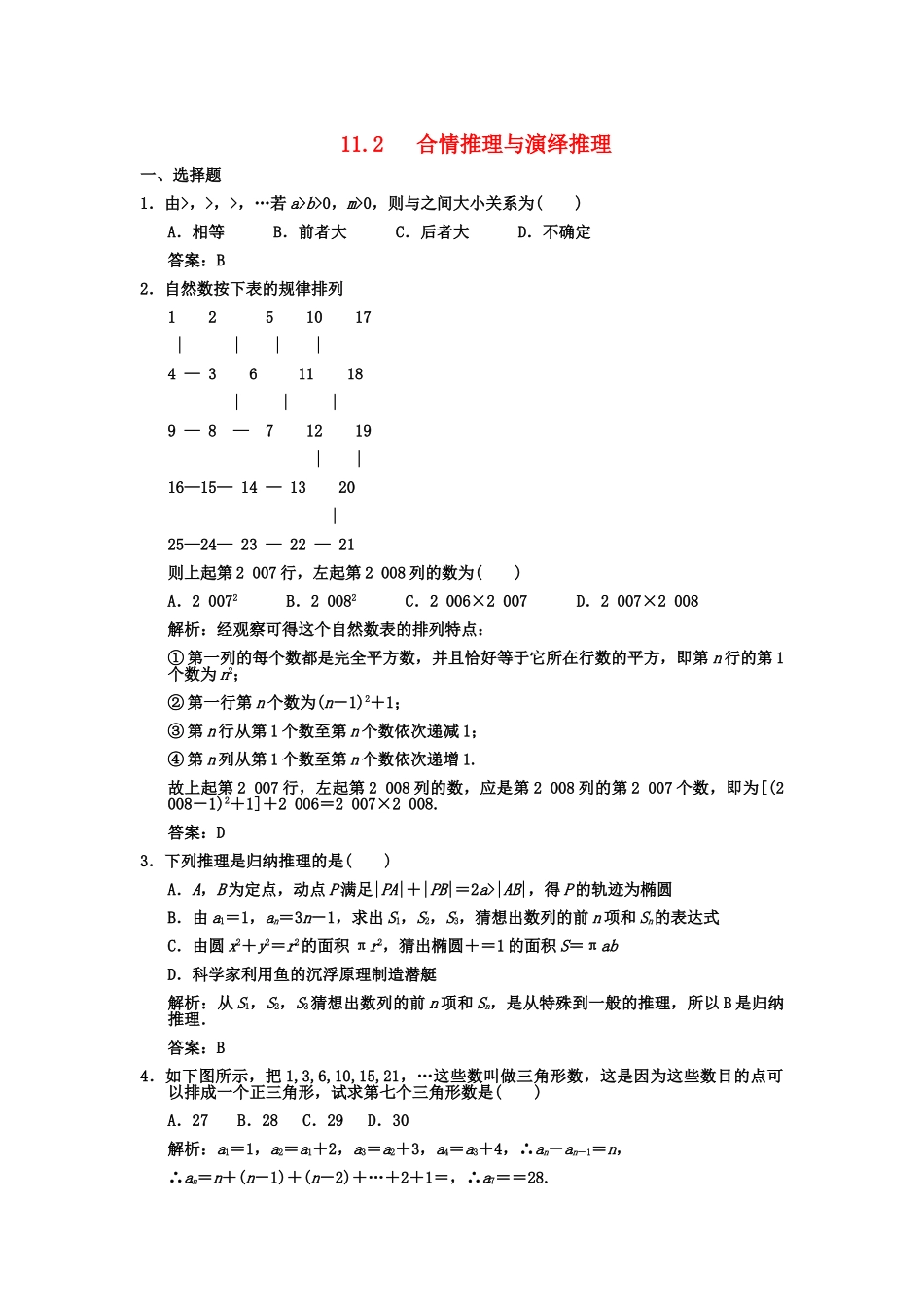 高三数学 112__合情推理与演绎推理单元测试 _第1页