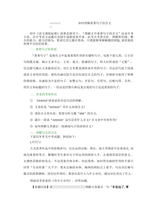 如何理解重要句子的含义