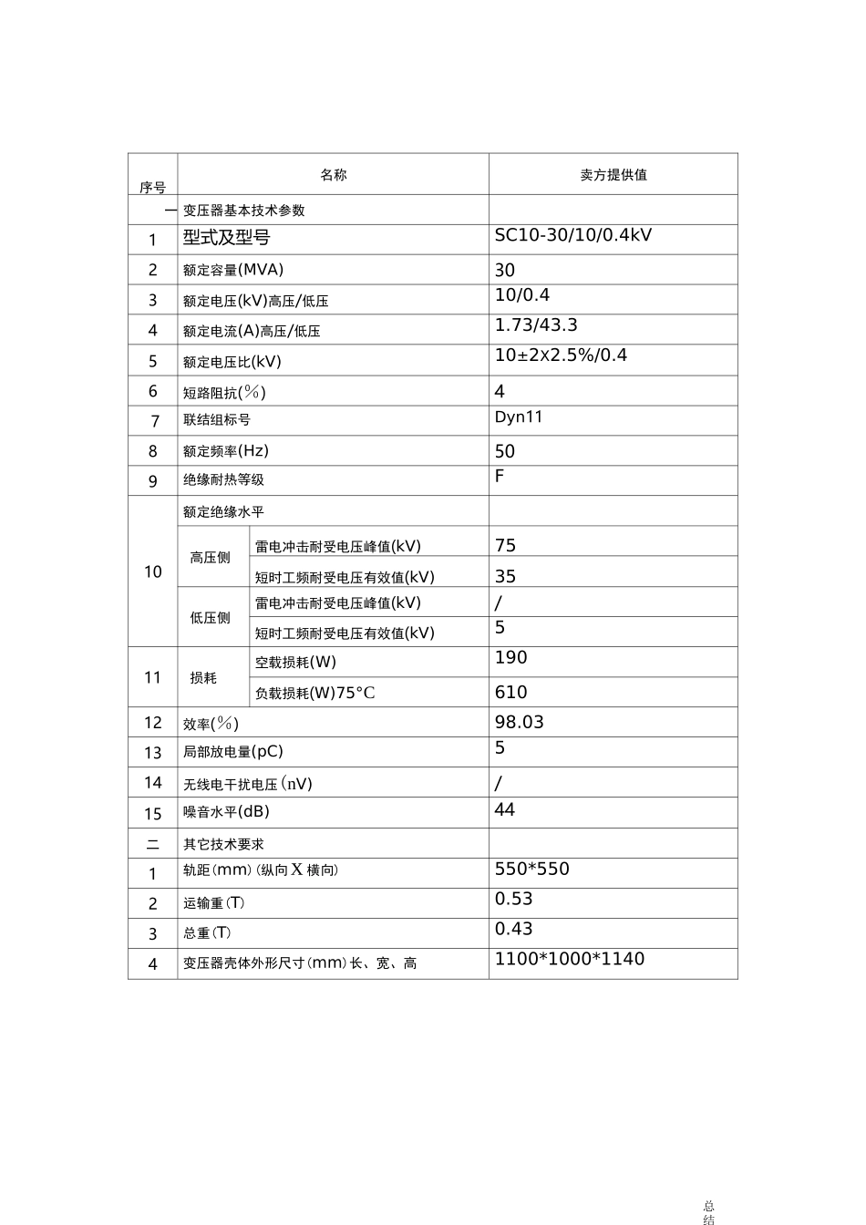 10KV干式变压器全参数表_第2页