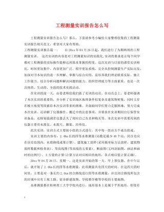 工程测量实训报告怎么写 