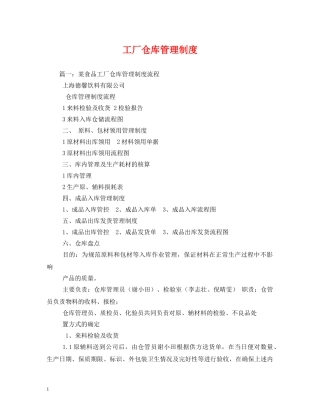 工厂仓库管理制度 