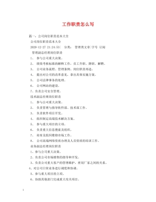 工作职责怎么写2 