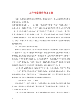 工作考察报告范文3篇 