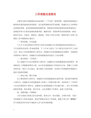 工作效能自查报告 